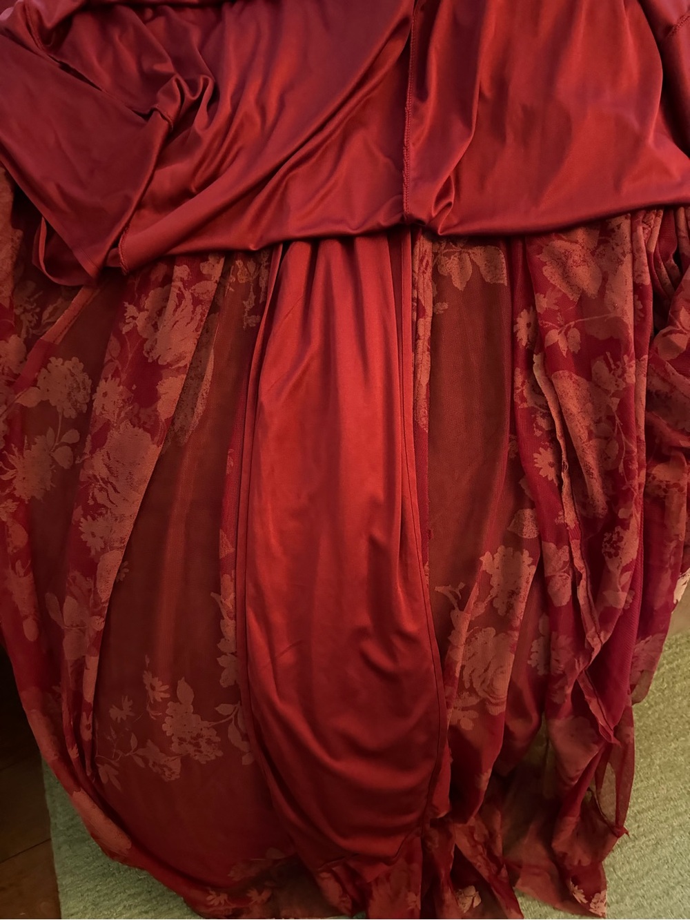Ever After Red Floral Maxi Dress with Crisscross Back perfect for a dressy event - Picture 9 of 15